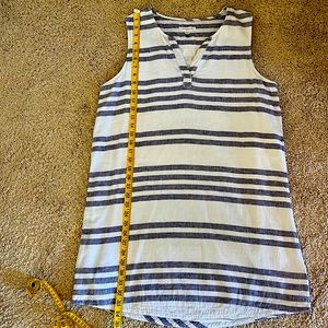 Beach lunch lounge lined linen blend sleeveless dress